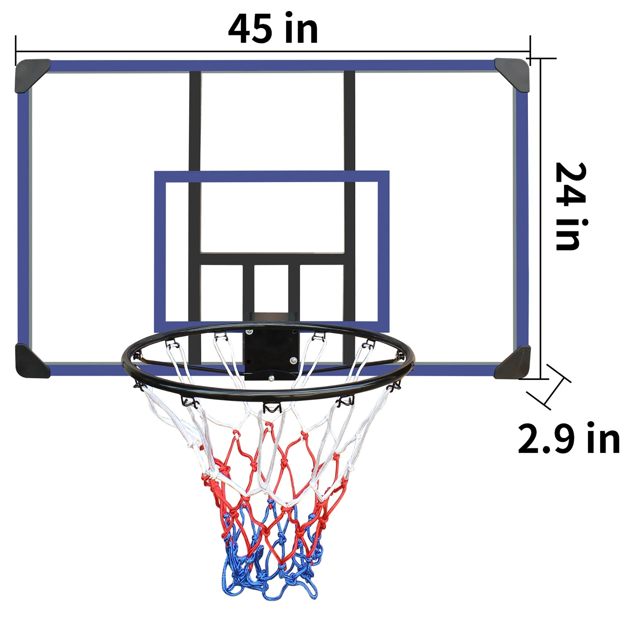 Wall Mounted Basketball Hoop, Adjustable Height Shatterproof Heavy-Duty Steel - Image 4