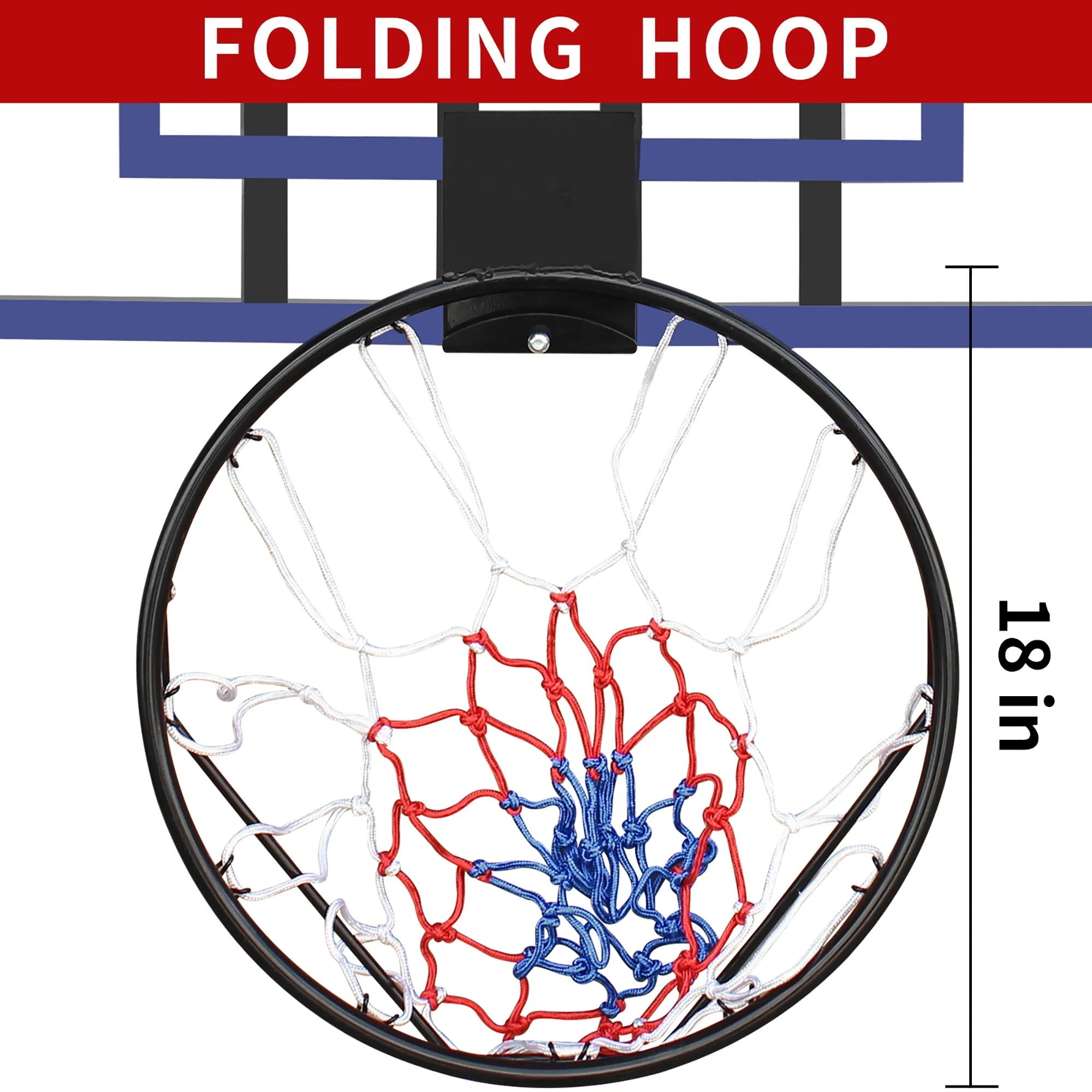 Wall Mounted Basketball Hoop, Adjustable Height Shatterproof Heavy-Duty Steel - Image 5