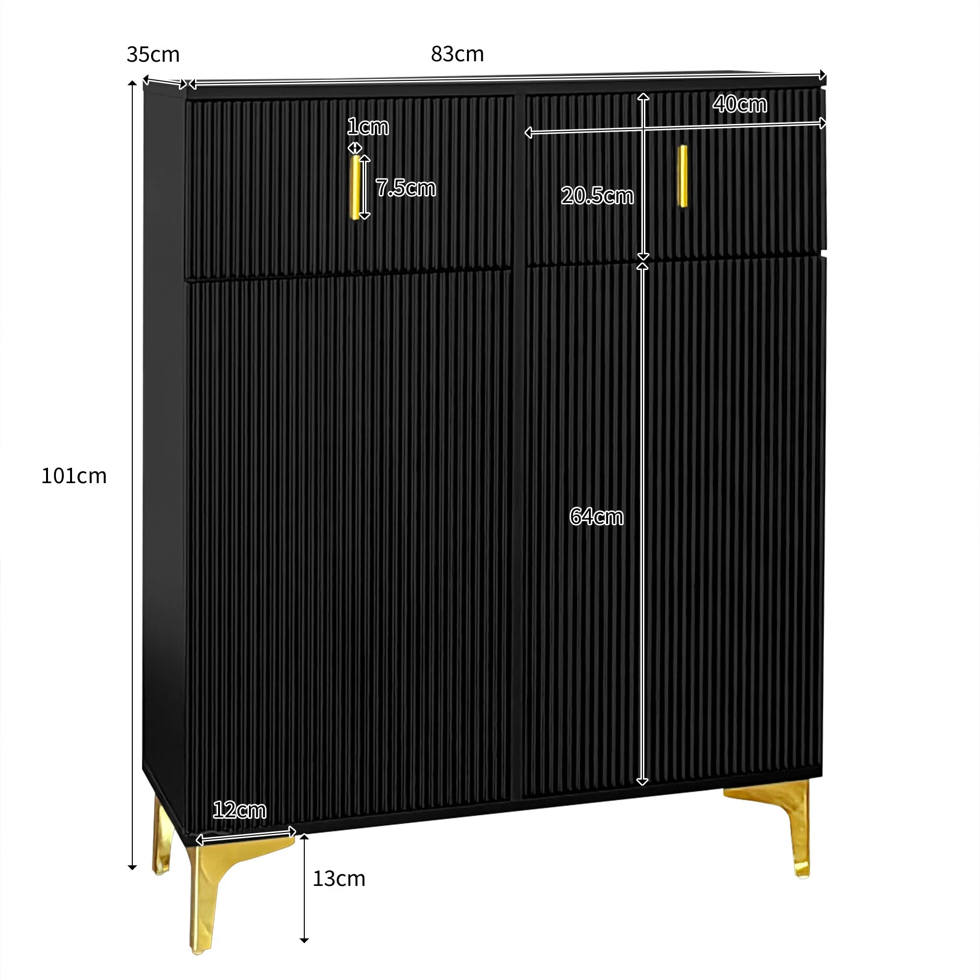 Wardrobe Set, Shoe Bench, Hooks, Drawers & Doors, Black Particleboard - Image 8