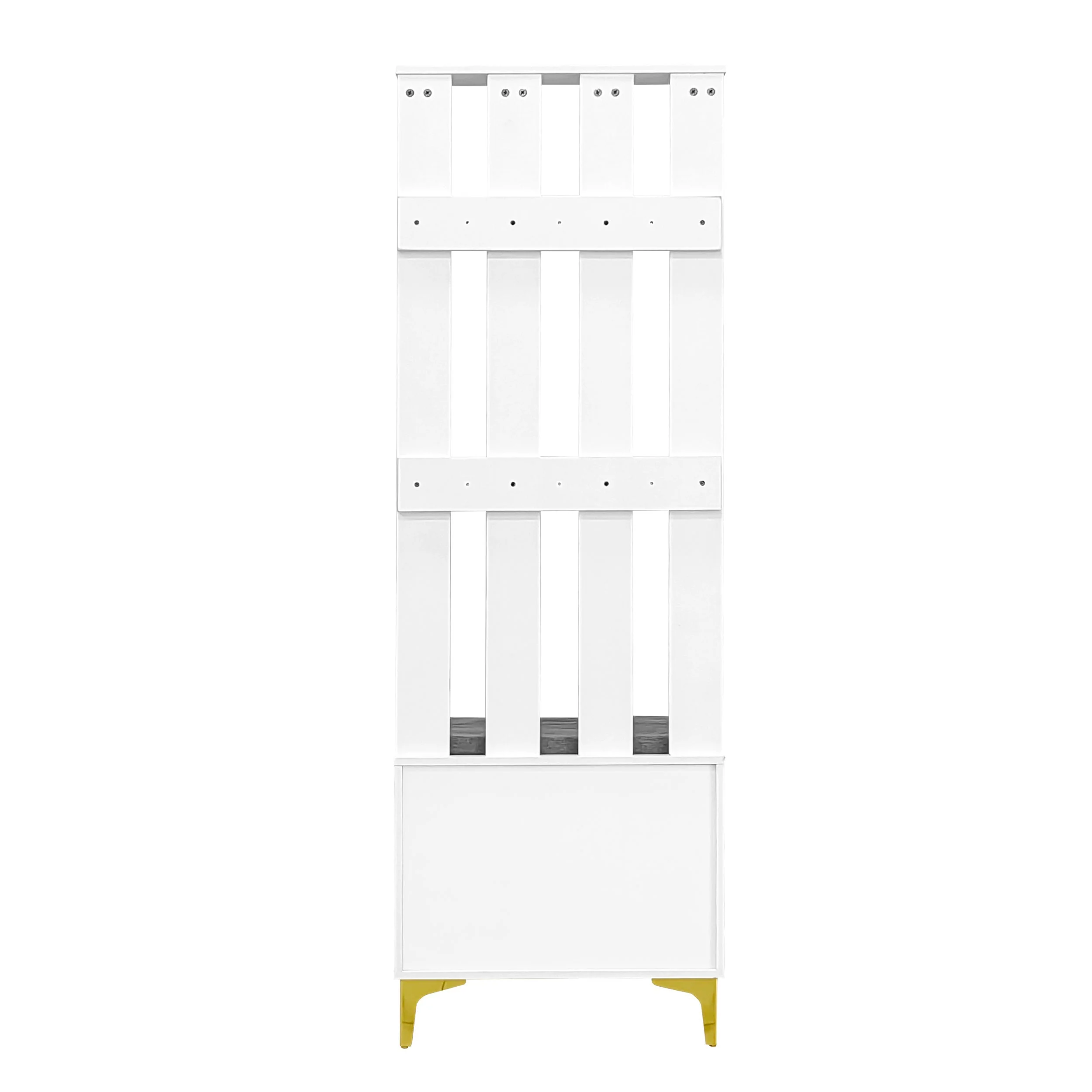 Wardrobe Set with Shoe Bench and Cushion, Front with Hooks - Image 9