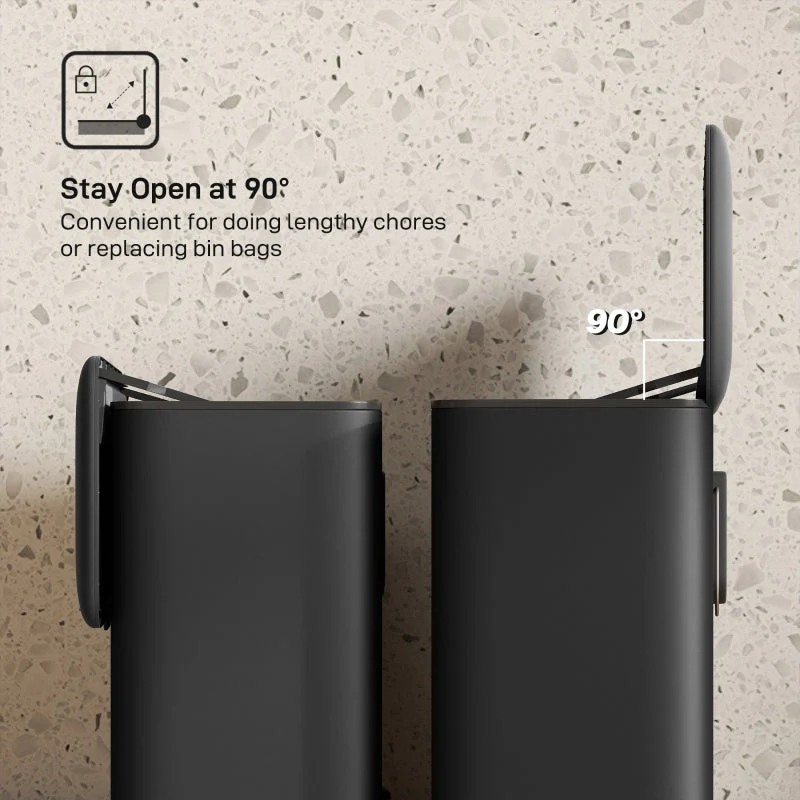 Waste Bin 8L Freestanding Wall-Mounted - Stainless Steel Black - Image 5