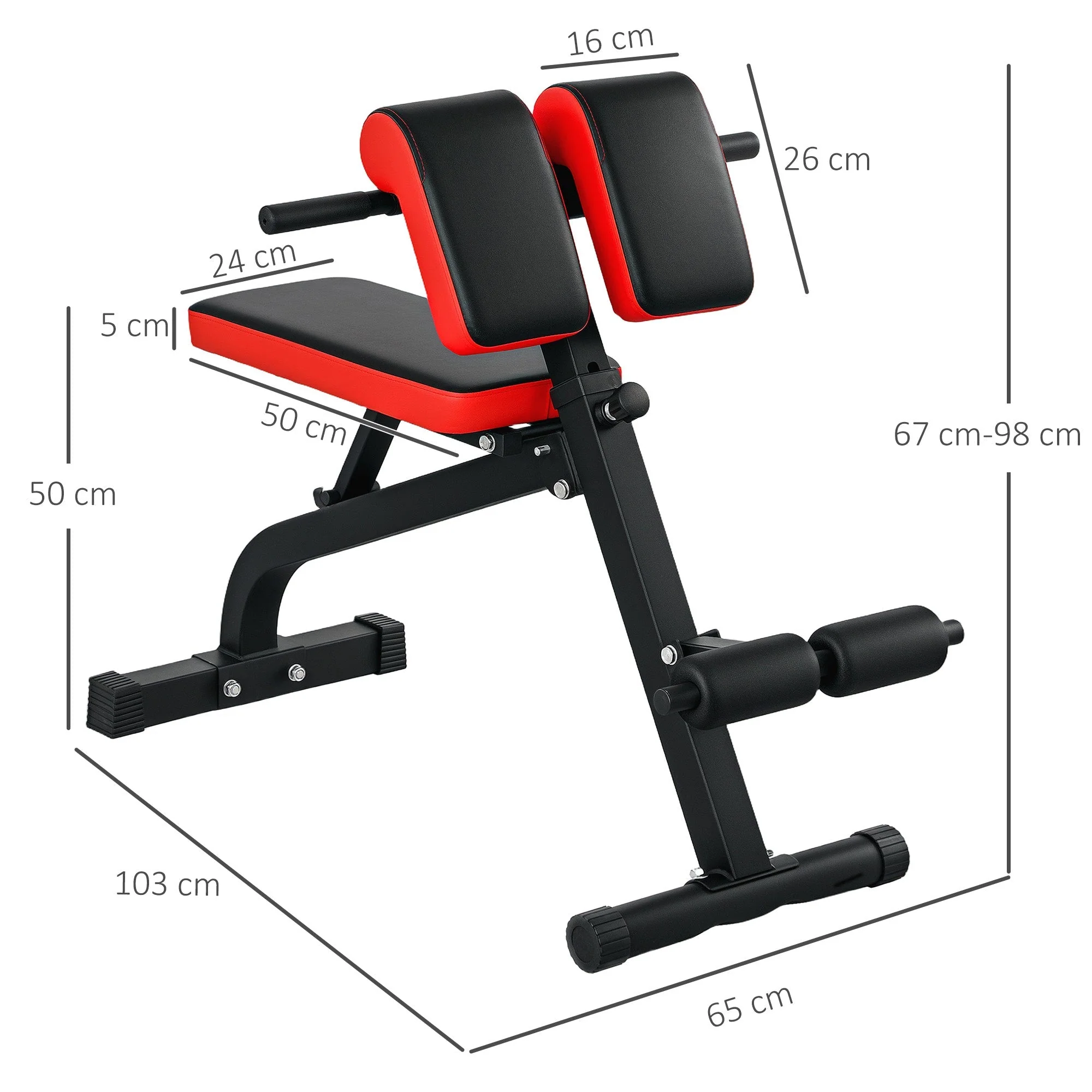 Weight Bench, Adjustable Folding Fitness, Steel Black - Image 3
