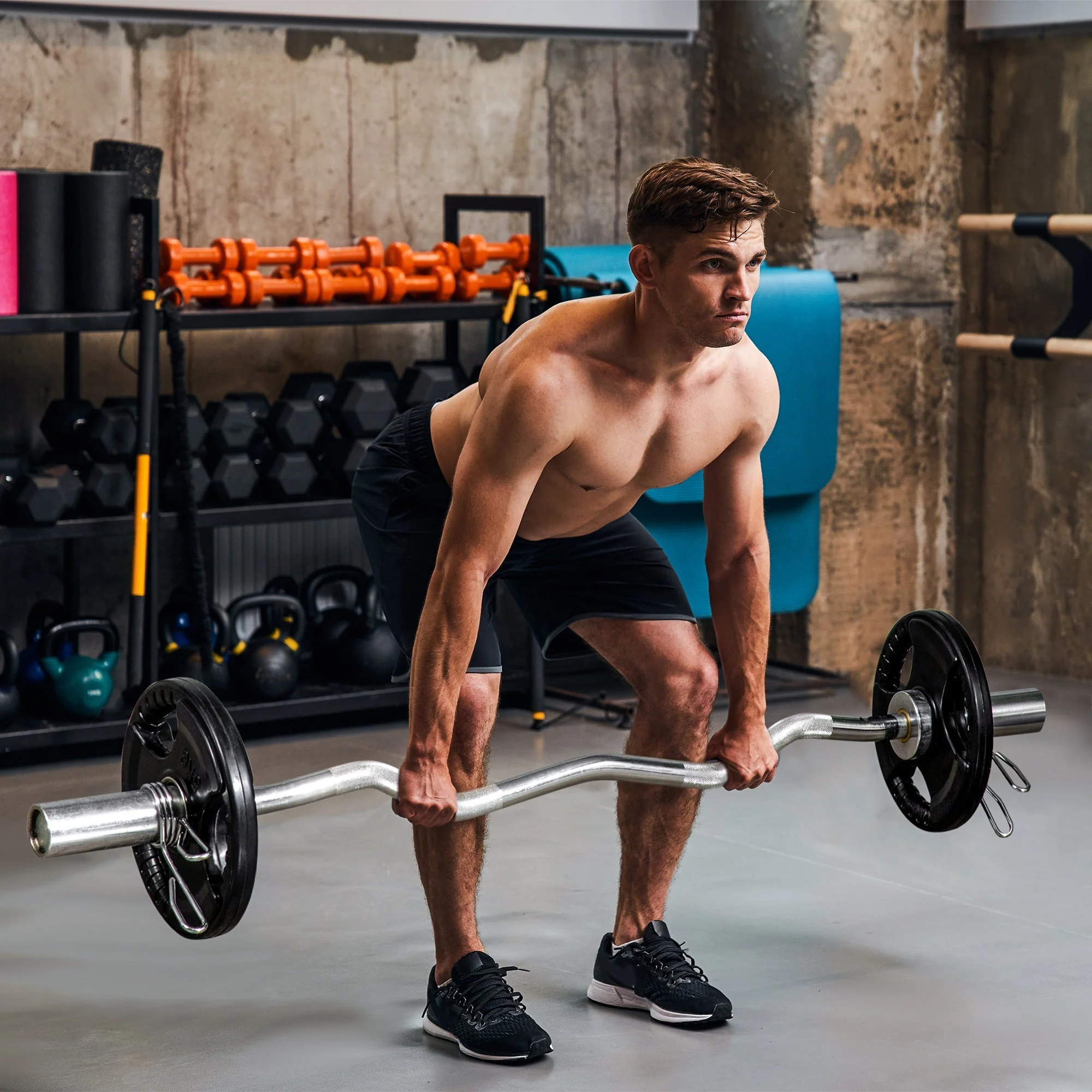 Weight Plates Tri-Grip 2x5KG, floor-friendly, three handles, Rubberized