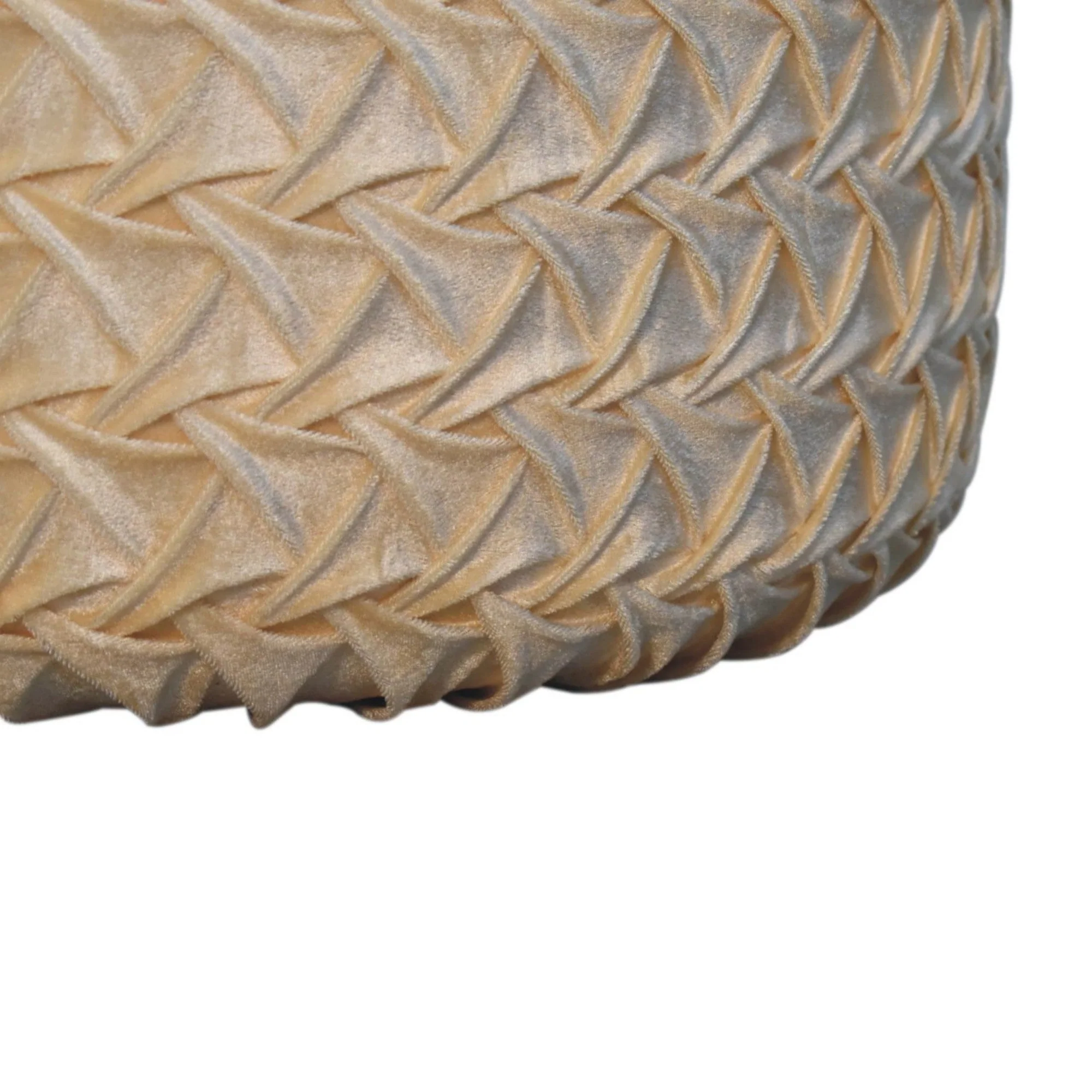 White Hart Pouffe Pleated Design Velvet Upholstery White - Image 6