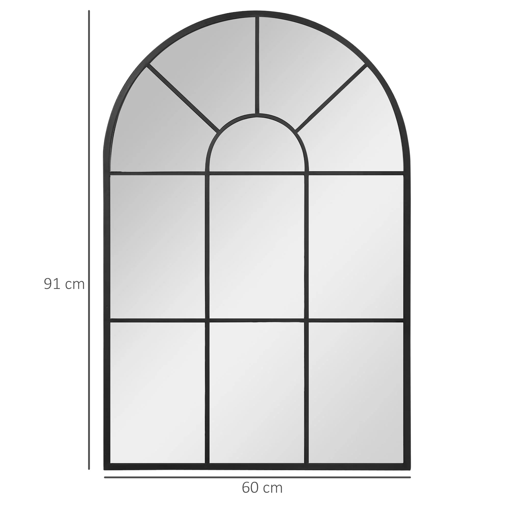 Window Mirror, Metal Frame, Black - Image 3