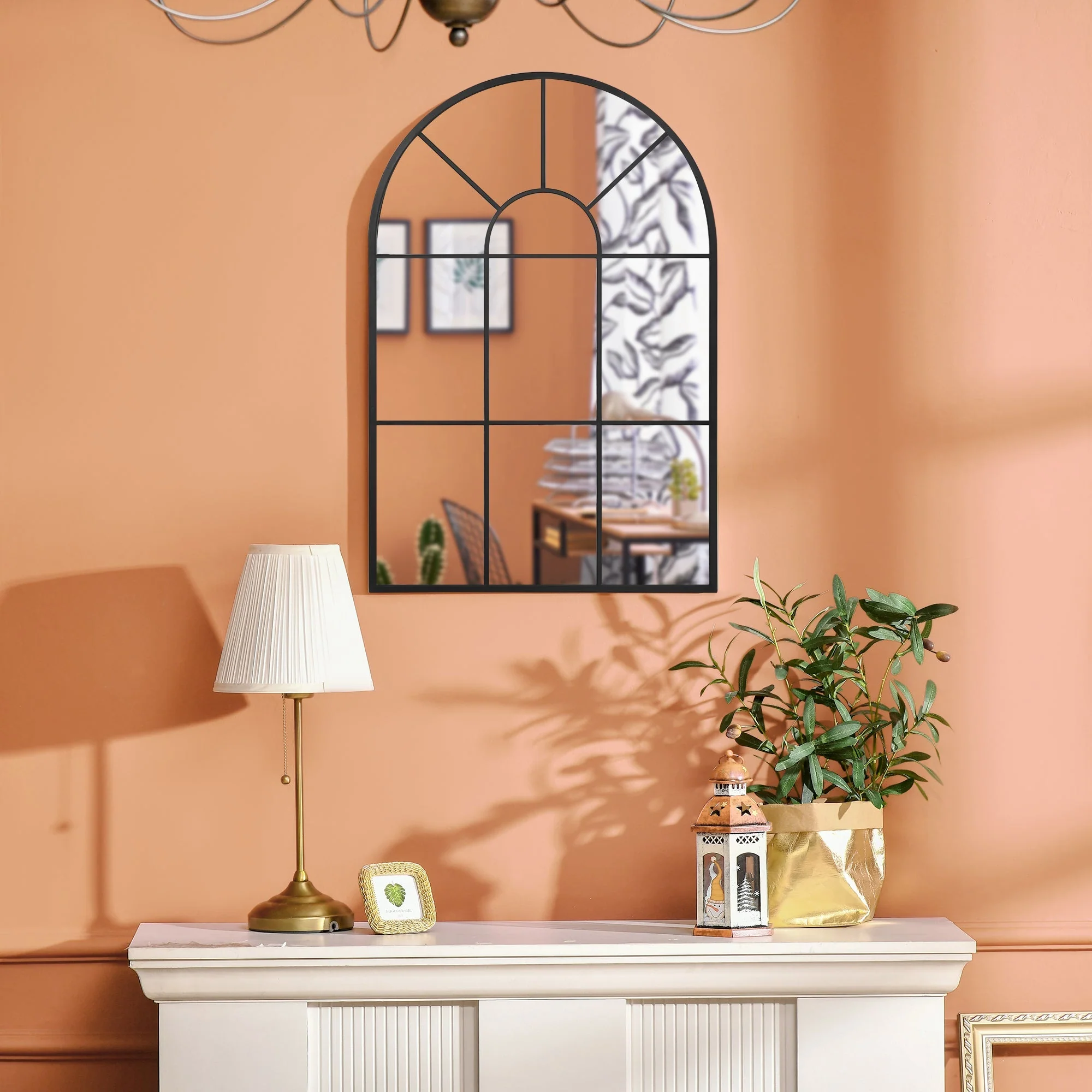 Window Mirror, Metal Frame, Black - Image 5