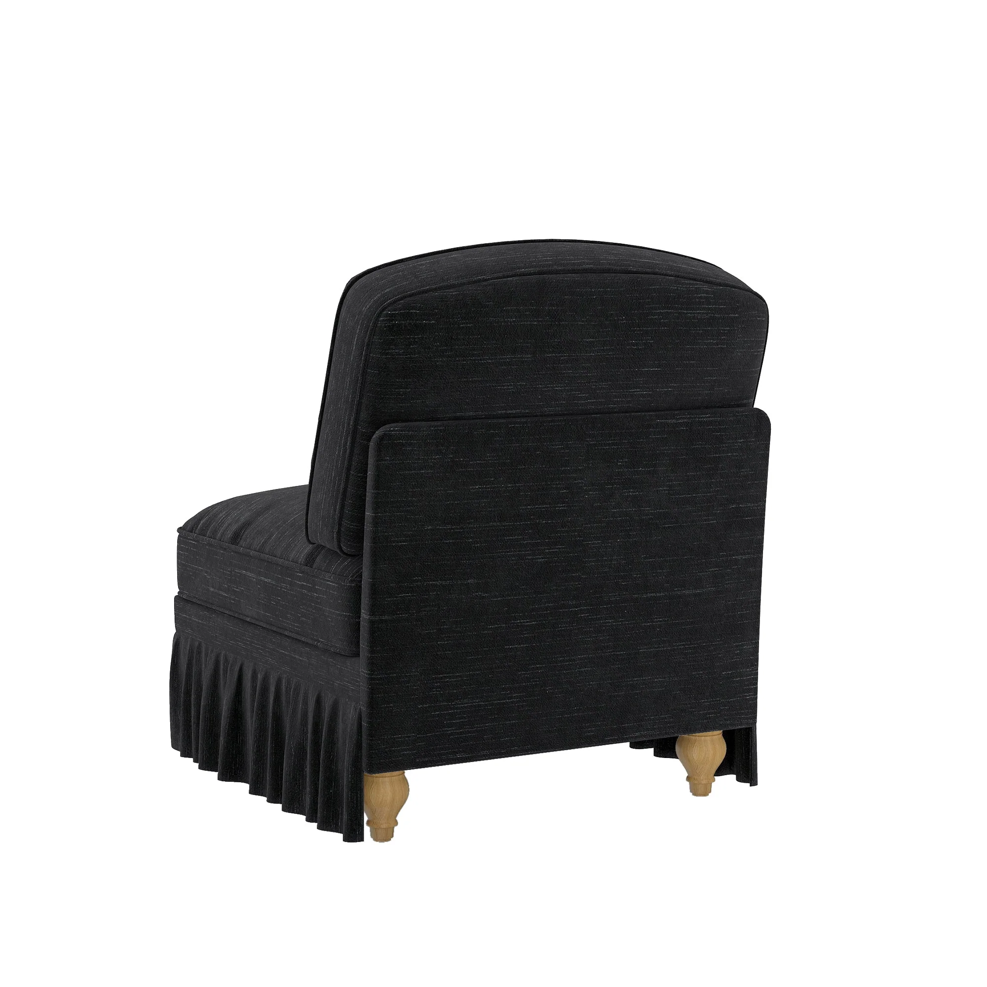 Windsor Armless Cloud Sofa with Chenille Fabric and 1 Cushion, Black - Image 8