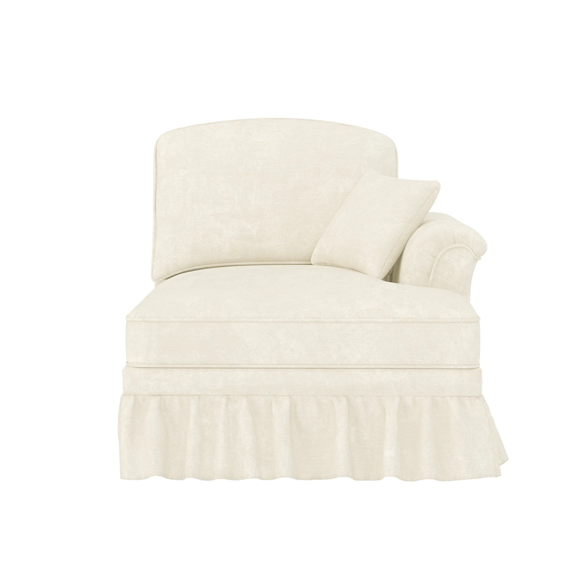 Windsor Sofa RSF with 1 Cushion Chenille White - Image 2