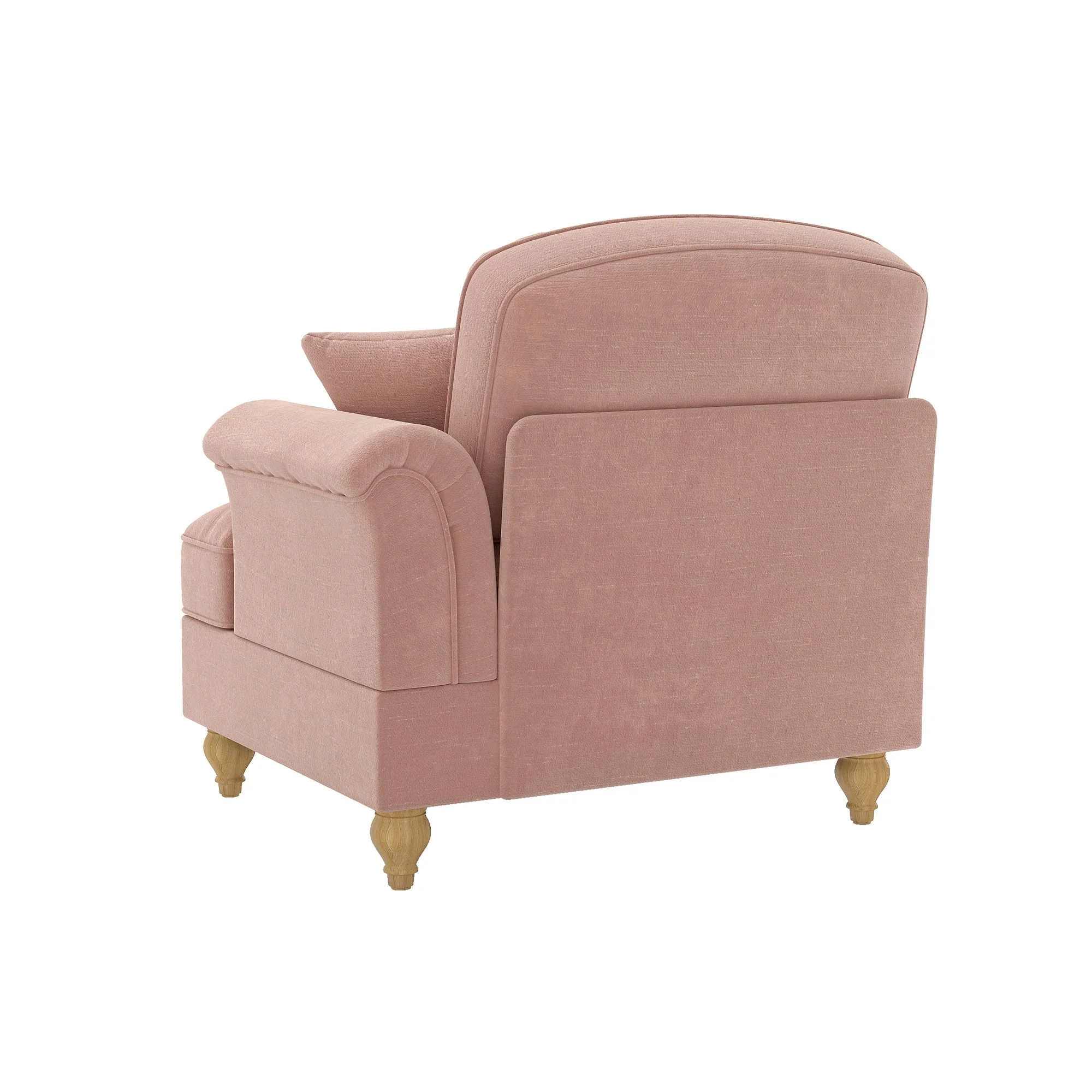 Windsor Sofa RSF with Removable Skirt and 1 Cushion, Pink Chenille - Image 7
