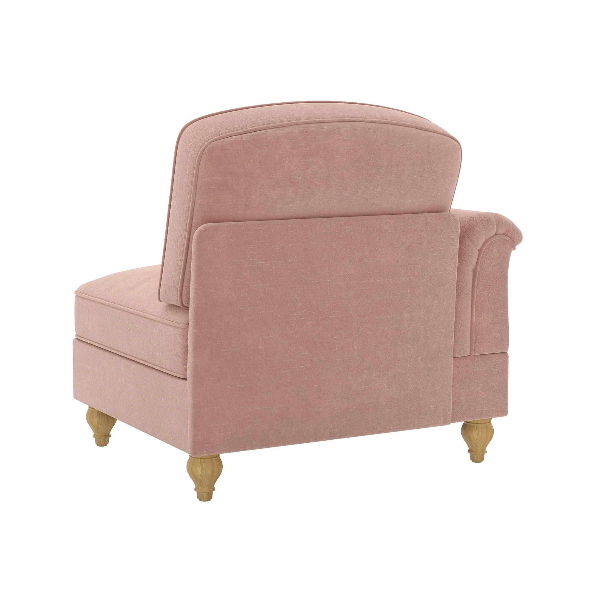 Windsor Sofa with Removable Ruffle Skirt and Cushion, Pink Chenille - Image 7