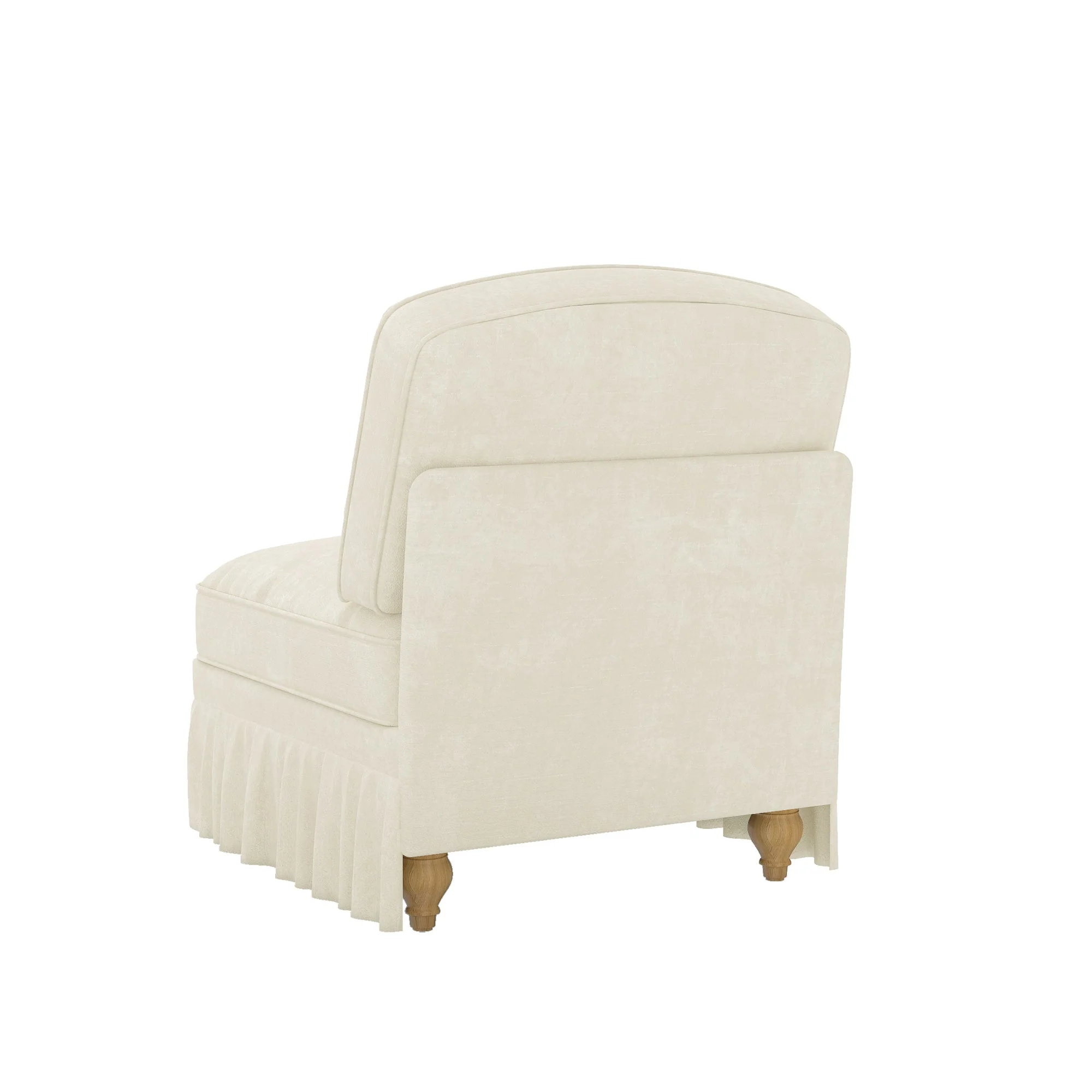 Windsor Sofa without Armrests with 1 Cushion, Chenille, White - Image 7