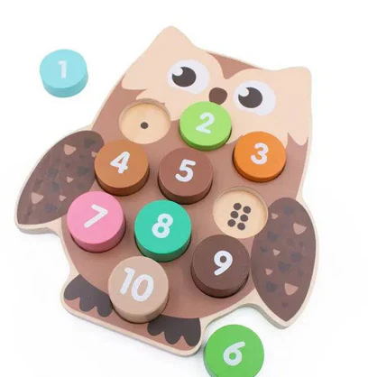 Woodland Owl Number Block Puzzle